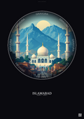 Affiche Islamabad – Poster illustration vintage – Islamabad | Gravura – Fond foncé
