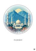 Affiche Islamabad – Poster illustration vintage – Islamabad | Gravura – Fond clair