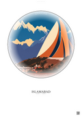 Affiche Islamabad – Poster illustration vintage – Pakistan Monument | Gravura – Fond clair