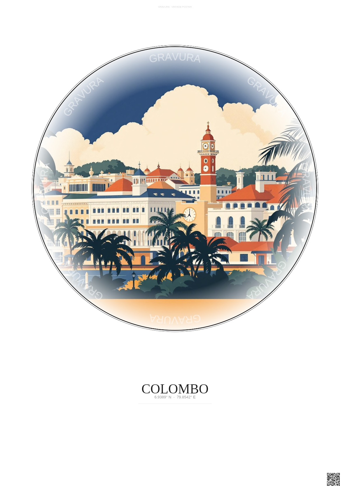 Affiche Colombo – Poster illustration vintage – Colombo | Gravura – Fond clair