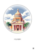 Affiche Colombo – Poster illustration vintage – National Museum Of Colombo | Gravura – Fond clair