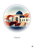 Affiche Yerevan – Poster illustration vintage – Blue Mosque | Gravura – Fond clair