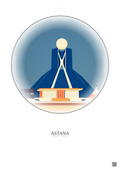 Affiche Astana – Poster illustration vintage – Astana | Gravura – Fond clair