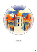 Affiche Tehran – Poster illustration vintage – Golestan Palace | Gravura – Fond clair