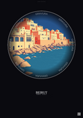 Affiche Beirut – Poster illustration vintage – Beirut | Gravura – Fond foncé