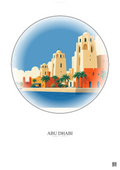 Affiche Abu Dhabi – Poster illustration vintage – Abu Dhabi | Gravura – Fond clair