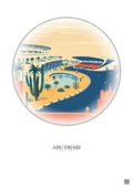 Affiche Abu Dhabi – Poster illustration vintage – Yas Marina Circuit | Gravura – Fond clair