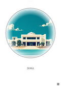 Affiche Doha – Poster illustration vintage – Museum Of Islamic Art | Gravura – Fond clair