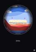 Affiche Doha – Poster illustration vintage – Stadium 974 | Gravura – Fond foncé