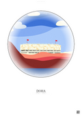 Affiche Doha – Poster illustration vintage – Stadium 974 | Gravura – Fond clair