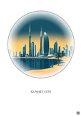 Affiche Kuwait City – Poster illustration vintage – Kuwait City | Gravura – Fond clair
