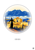 Affiche Ankara – Poster illustration vintage – Ankara | Gravura – Fond clair