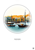 Affiche Manama – Poster illustration vintage – Manama | Gravura – Fond clair