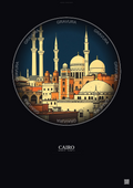Affiche Cairo – Poster illustration vintage – Cairo | Gravura – Fond foncé