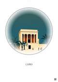 Affiche Cairo – Poster illustration vintage – Egyptian Museum | Gravura – Fond clair
