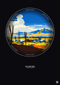Affiche Nairobi – Poster illustration vintage – Nairobi | Gravura – Fond foncé