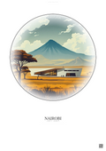 Affiche Nairobi – Poster illustration vintage – National Museums Of Kenya | Gravura – Fond clair