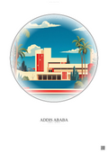 Affiche Addis Ababa – Poster illustration vintage – National Museum Of Ethiopia | Gravura – Fond clair