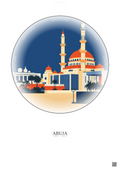 Affiche Abuja – Poster illustration vintage – Abuja | Gravura – Fond clair