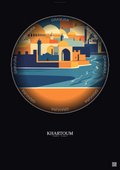 Affiche Khartoum – Poster illustration vintage – Khartoum | Gravura – Fond foncé