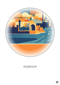Affiche Khartoum – Poster illustration vintage – Khartoum | Gravura – Fond clair
