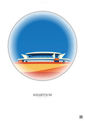 Affiche Khartoum – Poster illustration vintage – Khartoum Stadium | Gravura – Fond clair
