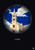 Affiche Luanda – Poster illustration vintage – Church Of Our Lady Of Remedies | Gravura – Fond foncé