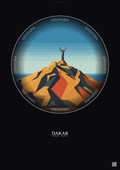 Affiche Dakar – Poster illustration vintage – African Renaissance Monument | Gravura – Fond foncé