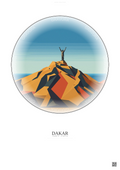 Affiche Dakar – Poster illustration vintage – African Renaissance Monument | Gravura – Fond clair