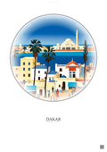 Affiche Dakar – Poster illustration vintage – Dakar | Gravura – Fond clair