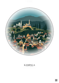 Affiche Kampala – Poster illustration vintage – Kampala | Gravura – Fond clair