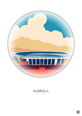 Affiche Kampala – Poster illustration vintage – Mandela National Stadium | Gravura – Fond clair