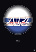 Affiche Nice – Poster illustration vintage – Allianz Riviera | Gravura – Fond foncé