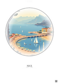 Affiche Nice – Poster illustration vintage – Nice | Gravura – Fond clair