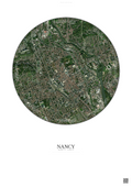 Affiche Nancy – Poster vue satellite | Gravura – Fond clair