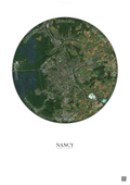 Affiche Nancy – Poster vue satellite | Gravura – Fond clair