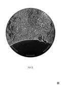 Affiche Nice – Poster vue satellite | Gravura – Fond clair