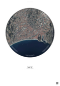 Affiche Nice – Poster vue satellite | Gravura – Fond clair