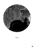 Affiche Nice – Poster vue satellite | Gravura – Fond clair