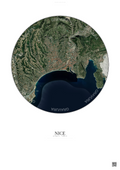Affiche Nice – Poster vue satellite | Gravura – Fond clair