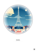 Affiche Paris – Poster illustration vintage – Eiffel Tower | Gravura – Fond clair