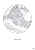 Affiche Abu Dhabi – Poster carte de ville | Gravura – Fond clair