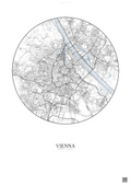 Affiche Vienna – Poster carte de ville | Gravura – Fond clair