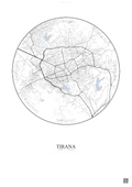 Affiche Tirana – Poster carte de ville | Gravura – Fond clair