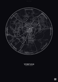 Affiche Yerevan – Poster carte de ville | Gravura – Fond foncé