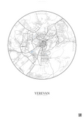 Affiche Yerevan – Poster carte de ville | Gravura – Fond clair