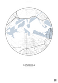Affiche Canberra – Poster carte de ville | Gravura – Fond clair