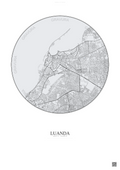 Affiche Luanda – Poster carte de ville | Gravura – Fond clair