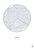 Affiche Luanda – Poster carte de ville | Gravura – Fond clair