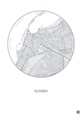 Affiche Luanda – Poster carte de ville | Gravura – Fond clair